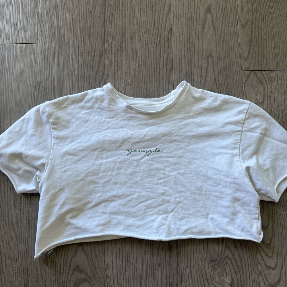 YoungLA White T-Shirt with Logo Tag